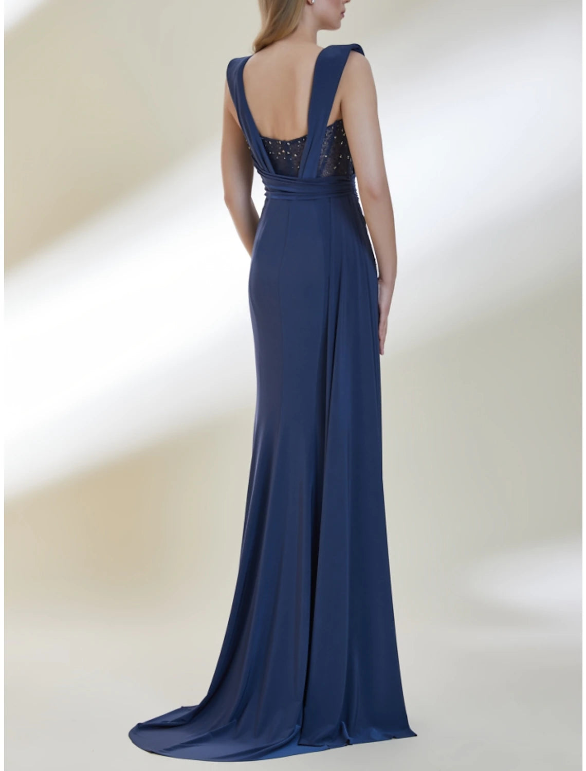 Sheath / Column Prom Dresses Elegant Dress Formal Sweep / Brush Train Sleeveless Sweetheart  Chiffon with Pleats Ruched Sequin 2025